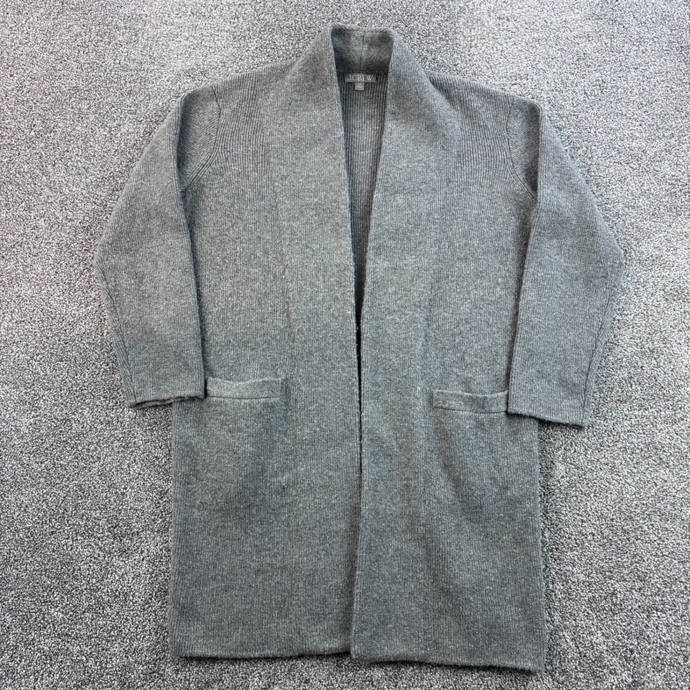 J.Crew‎ Cocoon Sweater Blazer Women's 2XS Gray Merino Wool Alpaca Open BV772